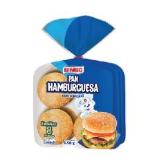 PAN BIMBO PARA HAMBURGUESAS 8UN/630G