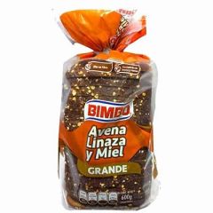 PAN BIMBO INTEGRAL DE AVENA LINAZA Y MIEL 600G