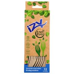 TENEDORES DESECHABLES IZY ECO BIODEGRADABLES 12UN