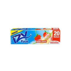 BOLSAS IZY PACK DOBLE CIERRE TAMAÑO MEDIANO 20UN