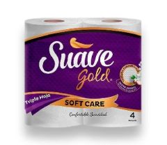 PAPEL HIGIENICO SUAVE GOLD SOFT CARE 4 ROLLOS DE 270 HOJAS