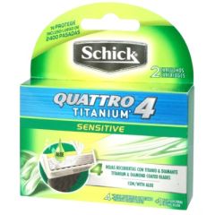 CARTUCHOS DE AFEITAR QUATTRO TITANIUM SENSITIVE 2UN