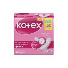 PROTECTORES DIARIOS CON LATERALES FLEXIBLES KOTEX DE 50 UNIDADES