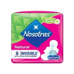 TOALLAS SANITARIAS NOSOTRAS TELA NATURAL INVISIBLE 8UN
