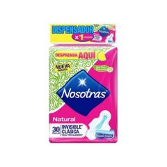 TOALLAS SANITARIAS NOSOTRAS TELA NATURAL INVISIBLE 30UN