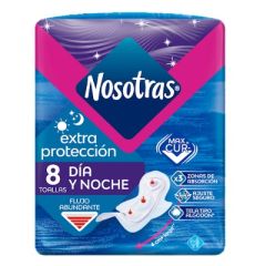 TOALLAS SANITARIAS NOSOTRAS EXTRA PROTECCION DIA Y NOCHE 8UN