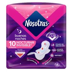 TOALLAS SANITARIAS NOSOTRAS BUENAS NOCHES INVISIBLES 10UN