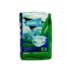 PAÑALES TAMAÑO L MIMLOT DE 8 UNIDADES