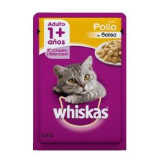 SOBRE WHISKAS PARA ADULTOS SABOR POLLO EN SALSA 85G