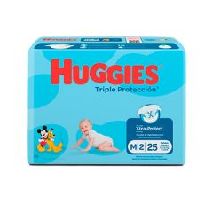 PAÑALES HUGGIES TRIPLE PROTECCION TALLA M 25UN